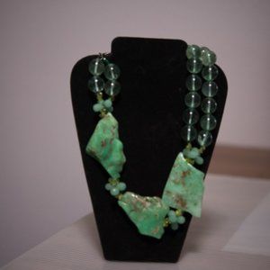 Green Fluorite & Chrysoprase Bead Necklace